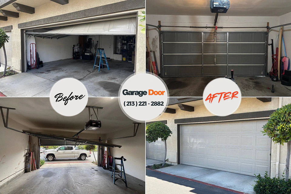 Before and after: garage door repair New Castle, KY